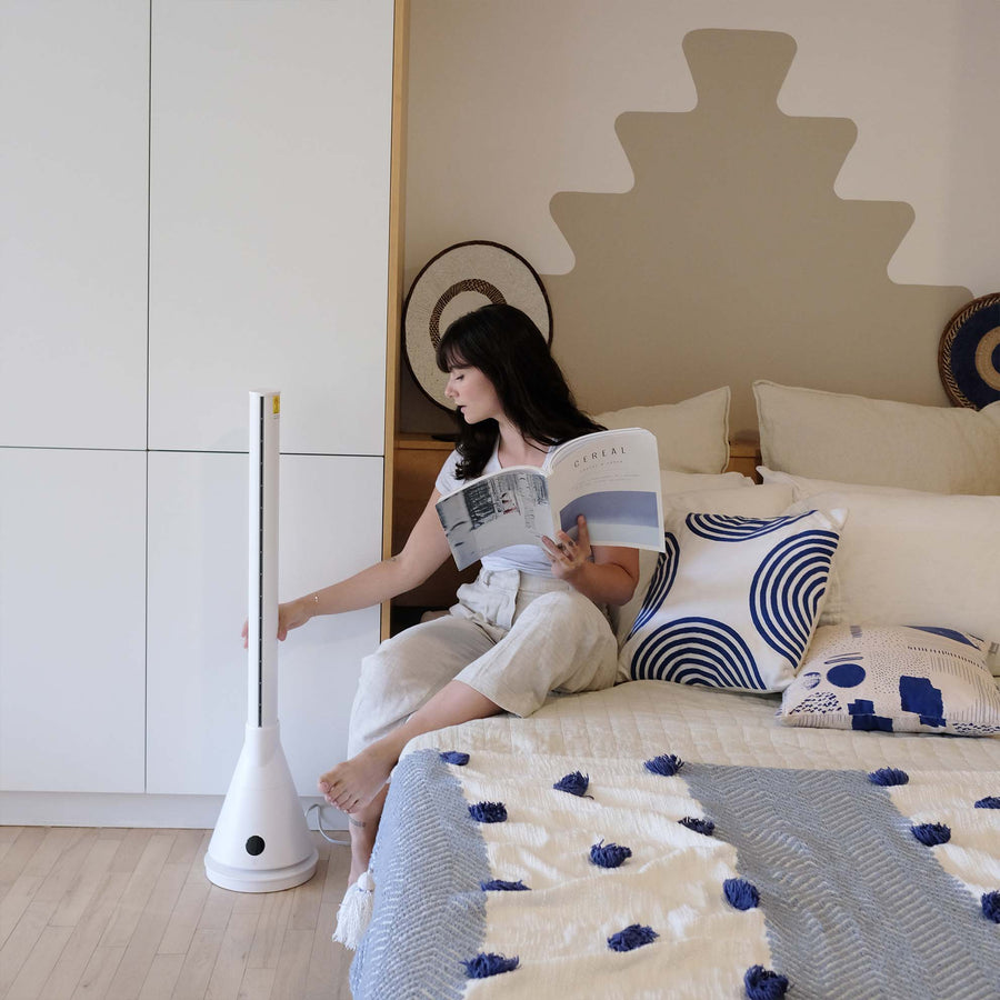 JS DUO 2.0– Ceramic Bladeless Tower Fan – HEATING + COOLING Tower Fan – iOS & Android APP support