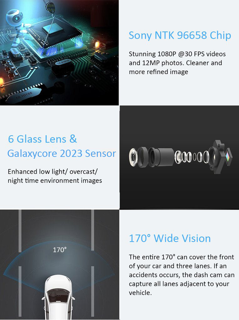 JS Dash 3.0 (WHITE) - Full HD 1080p Dashcam w1.22