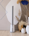 JS DUO 3.0 – 3-in-1 Bladeless Tower Fan | Ceramic Heater + Cooling Fan + Dual HEPA Air Purifier | 12 Speeds, 90° Oscillation, Remote Control *NEW*